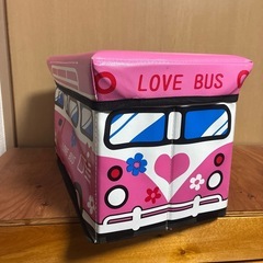 収納スツール おもちゃ箱 椅子 チェア ピンクの画像