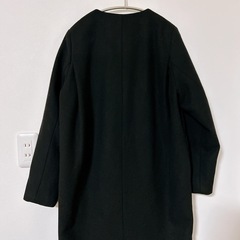 KBF ノーカラーコート ロング　ダブルボタン ウール混 　 の画像