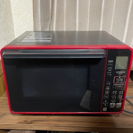 【取引中メッセージ不可】日立(HITACHI)プ 電子レンジ オーブンレンジ 22L シンプル操作 MRO-HE4Y R レッド