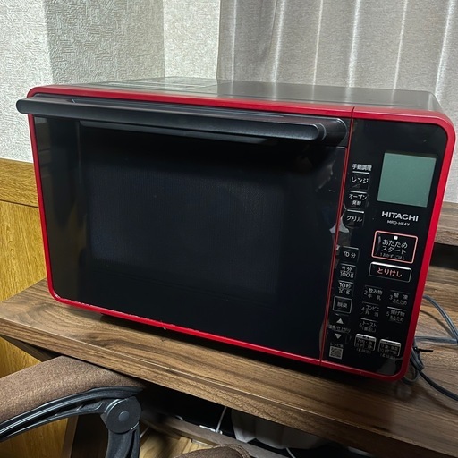 【取引中メッセージ不可】日立(HITACHI)プ 電子レンジ オーブンレンジ 22L シンプル操作 MRO-HE4Y R レッド
