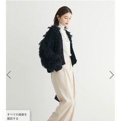 【新品未使用】ラウンドクルーカーディガン　レディース 黒の画像