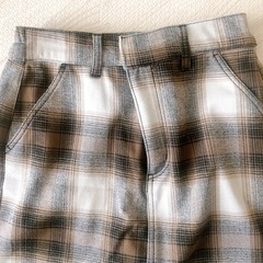 チェック柄　台形スカート　レディースの画像