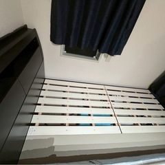 ニトリセミダブルベッドフレーム(グラン 引出し付き/DBR)　の画像