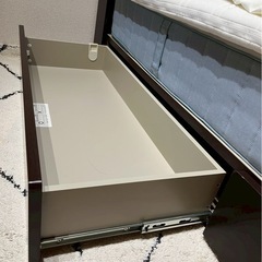 ニトリセミダブルベッドフレーム(グラン 引出し付き/DBR)　の画像