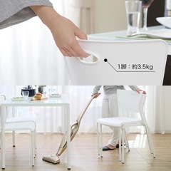 LOWYA ガラステーブルセット 椅子二脚の画像