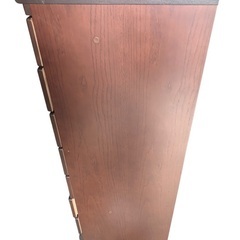 7段チェストアンティーク調取っ手 木目ブラウン ハイチェスト整理タンスの画像