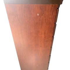 7段チェストアンティーク調取っ手 木目ブラウン ハイチェスト整理タンスの画像