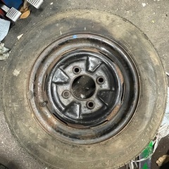 【鉄ホイール 2本セット】 PCD114.3 4穴 / 12インチ（タイヤ付きジャンク）の画像