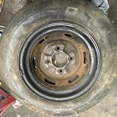 【鉄ホイール 2本セット】 PCD114.3 4穴 / 12インチ（タイヤ付きジャンク）の画像