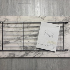 ニトリ　折りたたみ　ローテーブル　ホワイト　大理石の画像