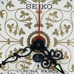 SEIKO CORONA FANCY CF566 ゼンマイ式置時計 昭和レトロの画像