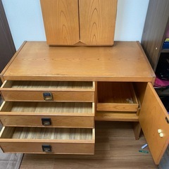 •	「三面鏡ドレッサー／収納たっぷり／受取限定」 	の画像