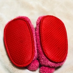 暖かフワフワ ピンクうさぎ ルームシューズ 16〜17cm スリッパ　室内用の画像