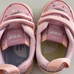 タグ付き　イフミー　IFME ワンベルト　ハート柄　スニーカー　ピンク　13.5の画像