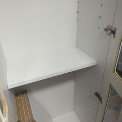 鏡面仕上げ　本棚　シェルフ　扉付き　コレクションケースの画像