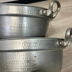両手鍋2つセット　蓋なし 24cm 36cmの画像