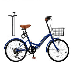 折りたたみ自転車 20インチ 紺色の画像