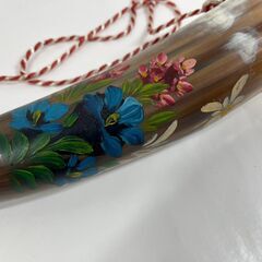 スイス 角笛 民族楽器 水牛の角 インテリア 長さ42cm の画像