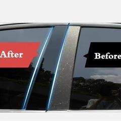 RAV4 ピアノブラック 貼るだけ簡単施工 ピラーカバー カローラクロス トヨタの画像