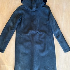 UNKNOWN 英国製 リアルムートン フーデッドコートの画像