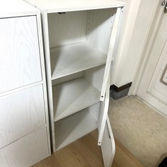 連結できるNカラボ 扉付き 3段(ホワイトウォッシュ)の画像