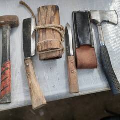 斧、ナタ，小刃物、ハンマー等4個の画像