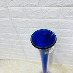 小樽硝子　ガラス　花瓶　フラワーベース　ブルーの画像