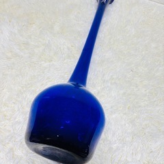 小樽硝子　ガラス　花瓶　フラワーベース　ブルーの画像
