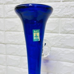 小樽硝子　ガラス　花瓶　フラワーベース　ブルーの画像