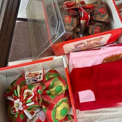 お正月やひな祭りに最適！7才前後の女の子着物一式セットの画像