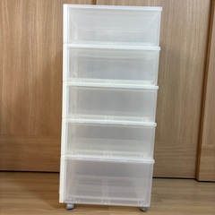 無印良品収納ケース5個セット+キャスターの画像