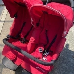 双子用ベビーカー  2人用ベビーカー エアバギー エアバギーココダブル 赤の画像