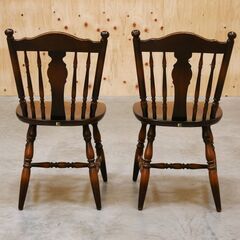 ≪zyt2624ジ≫ [2脚セット] 飛騨産業 ウインザーチェア ② HIDA/オールドキツツキ/ダイニングチェア/ヴィンテージ家具/中古家具/リユースストレージ仙台 071120-02の画像