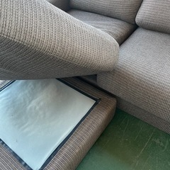 ジャングルジャングル貝塚店　カウチソファ　L字ソファー　ブラウン　3人掛け　布　ファブリック　中古　リユース　貝塚市　二色浜の画像