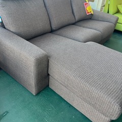 ジャングルジャングル貝塚店　カウチソファ　L字ソファー　ブラウン　3人掛け　布　ファブリック　中古　リユース　貝塚市　二色浜の画像