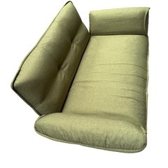 ¥1,000/09/2人掛けソファー/オットマン付き/グリーン/リクライニング付きの画像