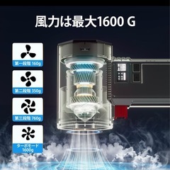 【2025革新版｜1800g超強推力・220MPH圧倒的な風速】最強 ブロワー ｜4段変速 BMS高性能電池洗車 ｜軽量小型｜LEDライト残量表示｜PSE認定｜急速充電対応｜PC掃除/車内/エアコン/洗車/落ち葉/庭掃除用等の画像