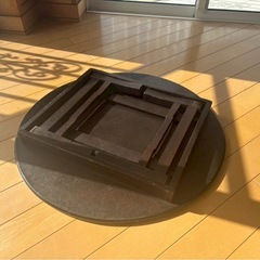 昭和 アンティークちゃぶ台 折りたたみ 円形の画像