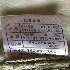 掛け毛布② シングル  200 x140cm 緑色花柄の画像