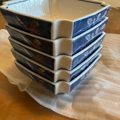 【鍋島雅山】　柿柄鉢5客セット　の画像