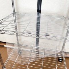 アイリスオーヤマ メタルミニラック本体 5段 キャスター付き ポール径19mm 幅55×奥行35×高さ174.5cm スチールラック サビに強い 防サビ加工 銀ラック 棚の画像