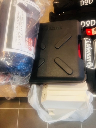 キャンプ　
DODワンタッチテント　キャンプ用品一式