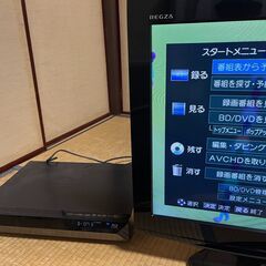 TOSHIBA REGZA32型LEDテレビ＆HDDレコーダーの画像