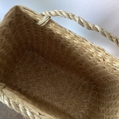 無印　シーグラス　持ちて付きカゴの画像