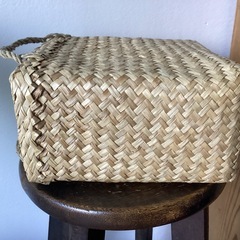 無印　シーグラス　持ちて付きカゴの画像