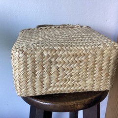 無印　シーグラス　持ちて付きカゴの画像