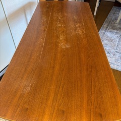 ウォールナットカラー　アイアンテーブル　アンティーク　カフェテーブル　高さ60cm ソファに合う高さ　　　　の画像