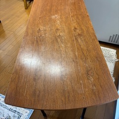 ウォールナットカラー　アイアンテーブル　アンティーク　カフェテーブル　高さ60cm ソファに合う高さ　　　　の画像