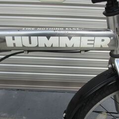 E728★　　13800円★　折りたたみ中古自転車【　HUMMER　20インチ　シルバー 】 の画像