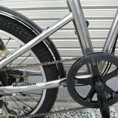 E728★　　13800円★　折りたたみ中古自転車【　HUMMER　20インチ　シルバー 】 の画像